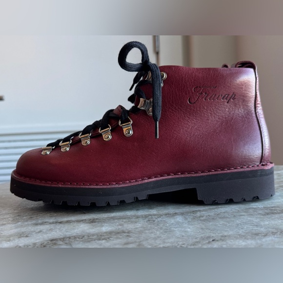 New Men's Fracap M120 Boots Commando Sole 40 - US 7 Burgundy / Maroon Leather - Picture 1 of 12